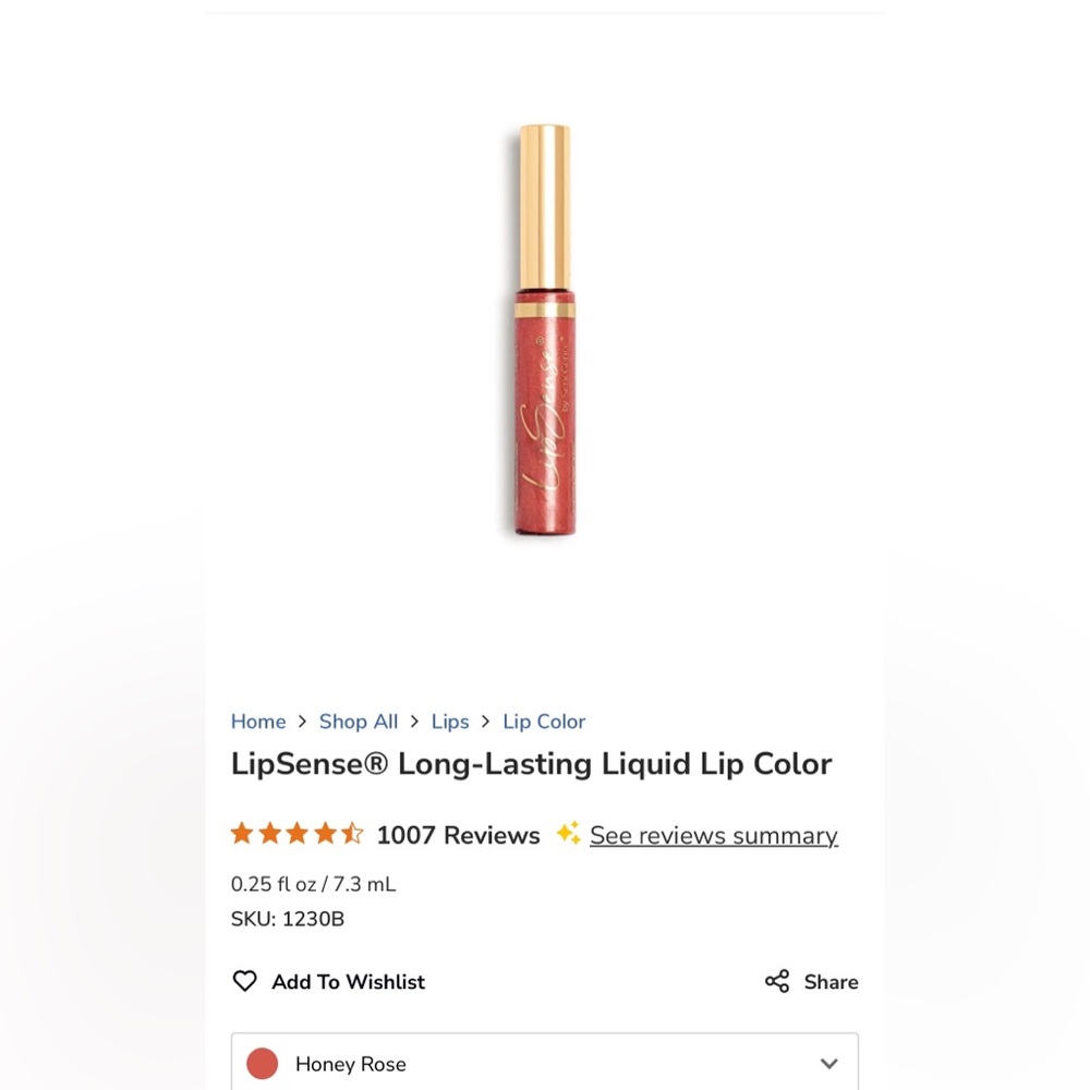 LipSense Honey Rose Lip Balm, Brand New